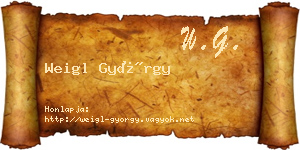 Weigl György névjegykártya